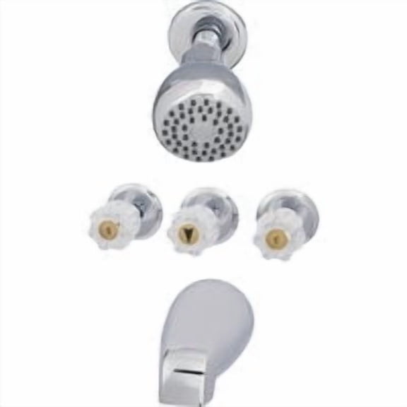 Gerber Home Impressions 3 Acrylic Knob Handle Tub & Shower Faucet Chrome Finish - Pack of 10
