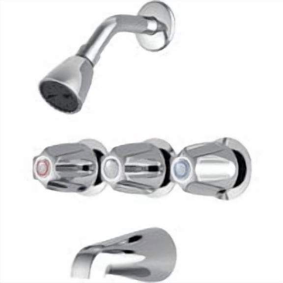 Gerber Home Impressions 3 Metal Handle Tub And Shower Faucet, Case of 8