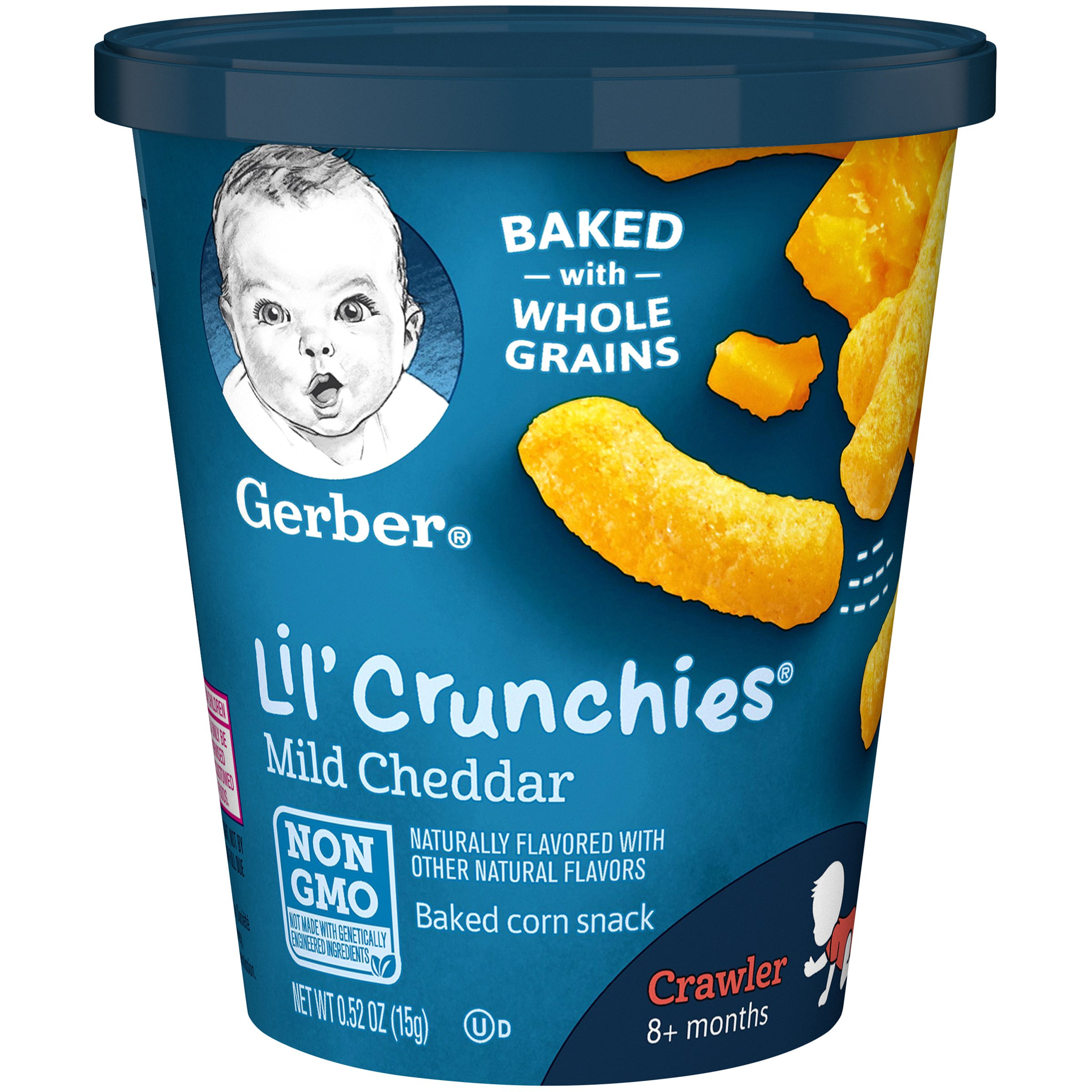 Lil' Crunchies Mild Cheddar Flavoured Wholegrain Corn Baby Snack