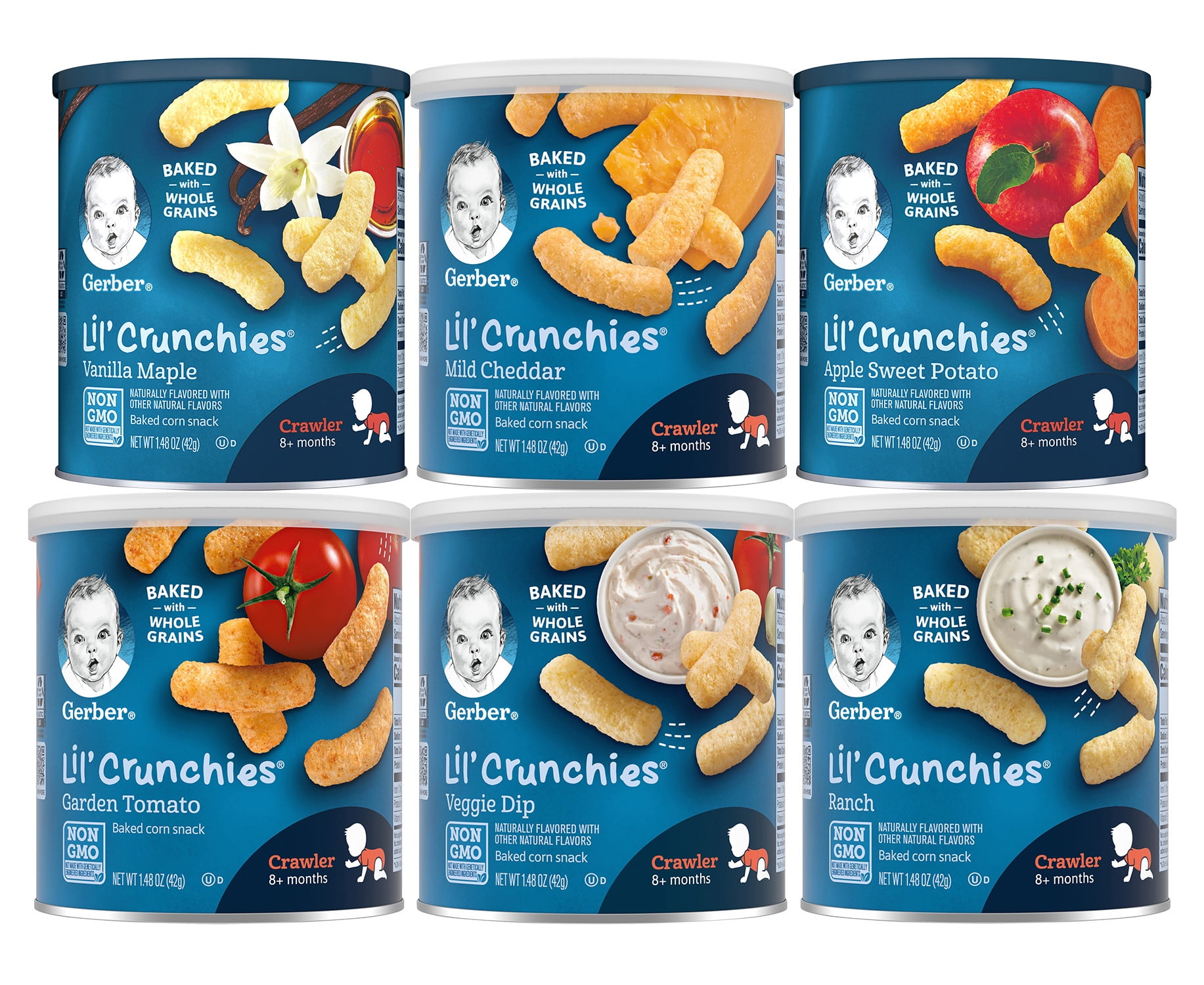 Gerber Lil' Crunchies Variety Pack, Baked Corn Snacks for Babies