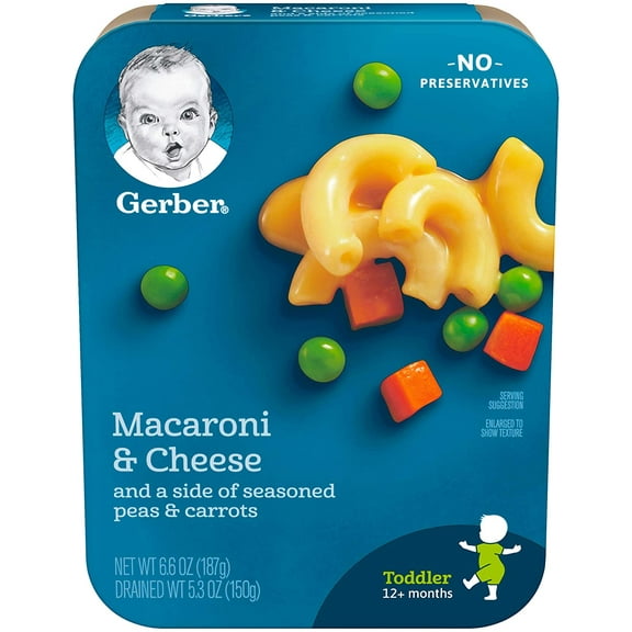 Gerber Lil Entrees, Mac & Cheese with Peas Carrots - 6.6 oz, 2 Count