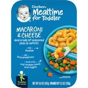 Gerber Macaroni and Cheese with Seasoned Peas and Carrots Toddler Food, 6.6 oz Tray