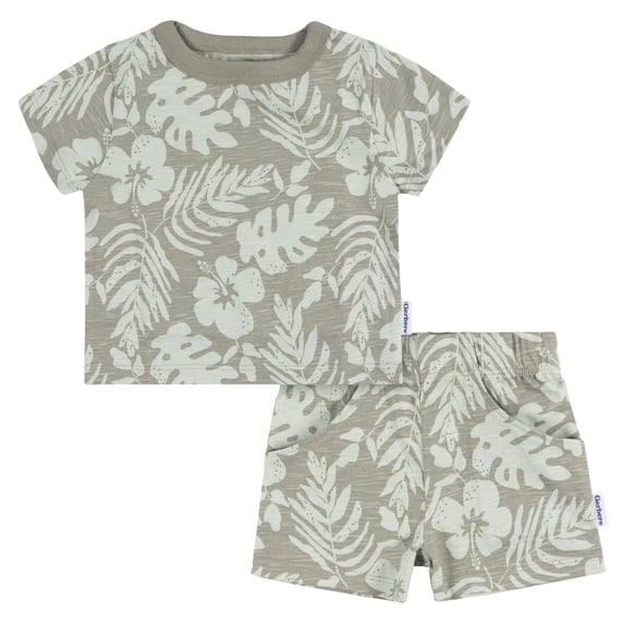 Gerber Matching Short Sleeve, Top and Shorts Set (Boy's) 3-6 Month Old