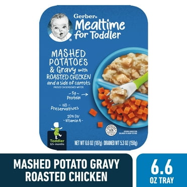 Gerber Toddler Baby Food, Mashed Potatoes & Gravy with Roasted Chicken & Carrots,  6.6 oz