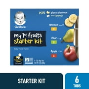 Gerber My 1st Fruits Starter Kit, Baby Food Puree, 2 oz Tubs, Variety (6 Pack)