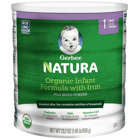 Gerber Natura Organic Powder Infant Formula Stage 1 23.2 oz