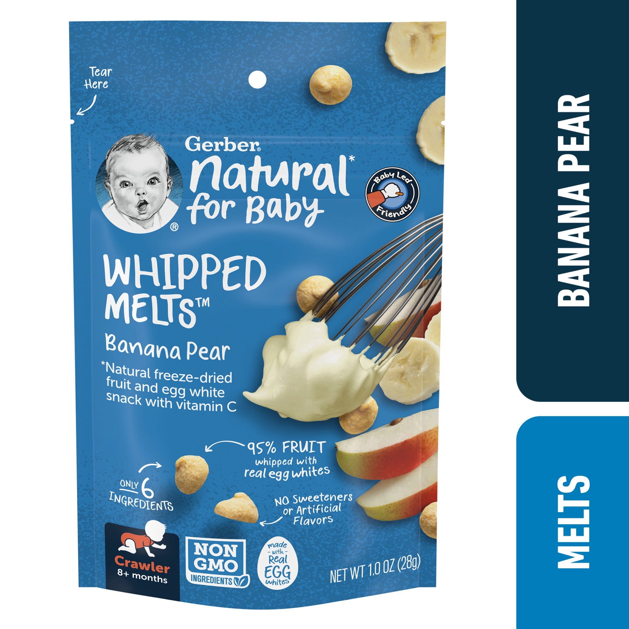 Gerber Natural Whipped Melts Baby Snacks Banana Pe
