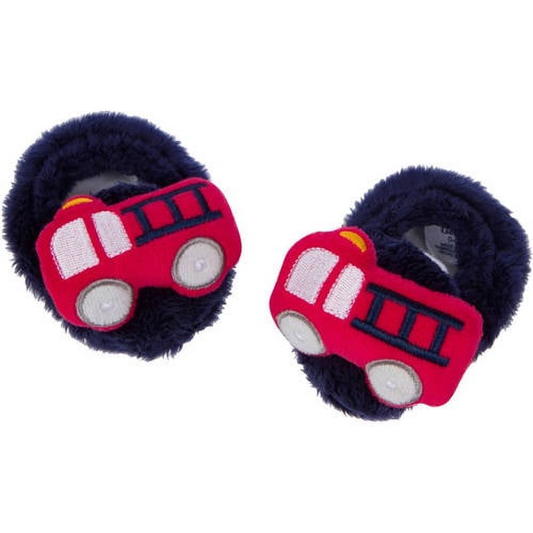 Gerber Newborn Baby Boy Velboa Non-Skid Bootie Slippers