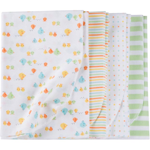 Gerber Newborn Baby Boy or Girl Unisex Flannel Receiving Blankets, 4