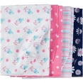 Gerber Newborn Baby Girl Flannel Receiving Blankets, 4Pack