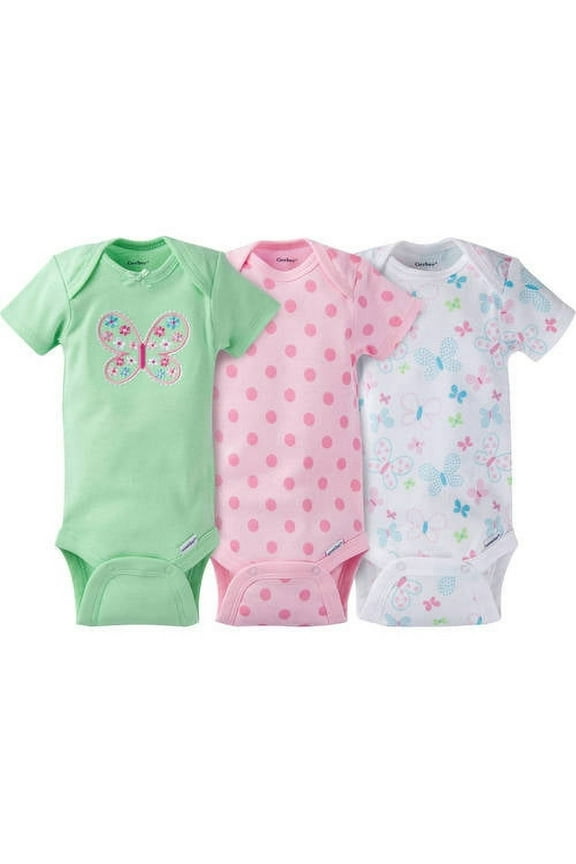 Newborn Baby Girl Onesies Bodysuits Assorted, 3-Pack