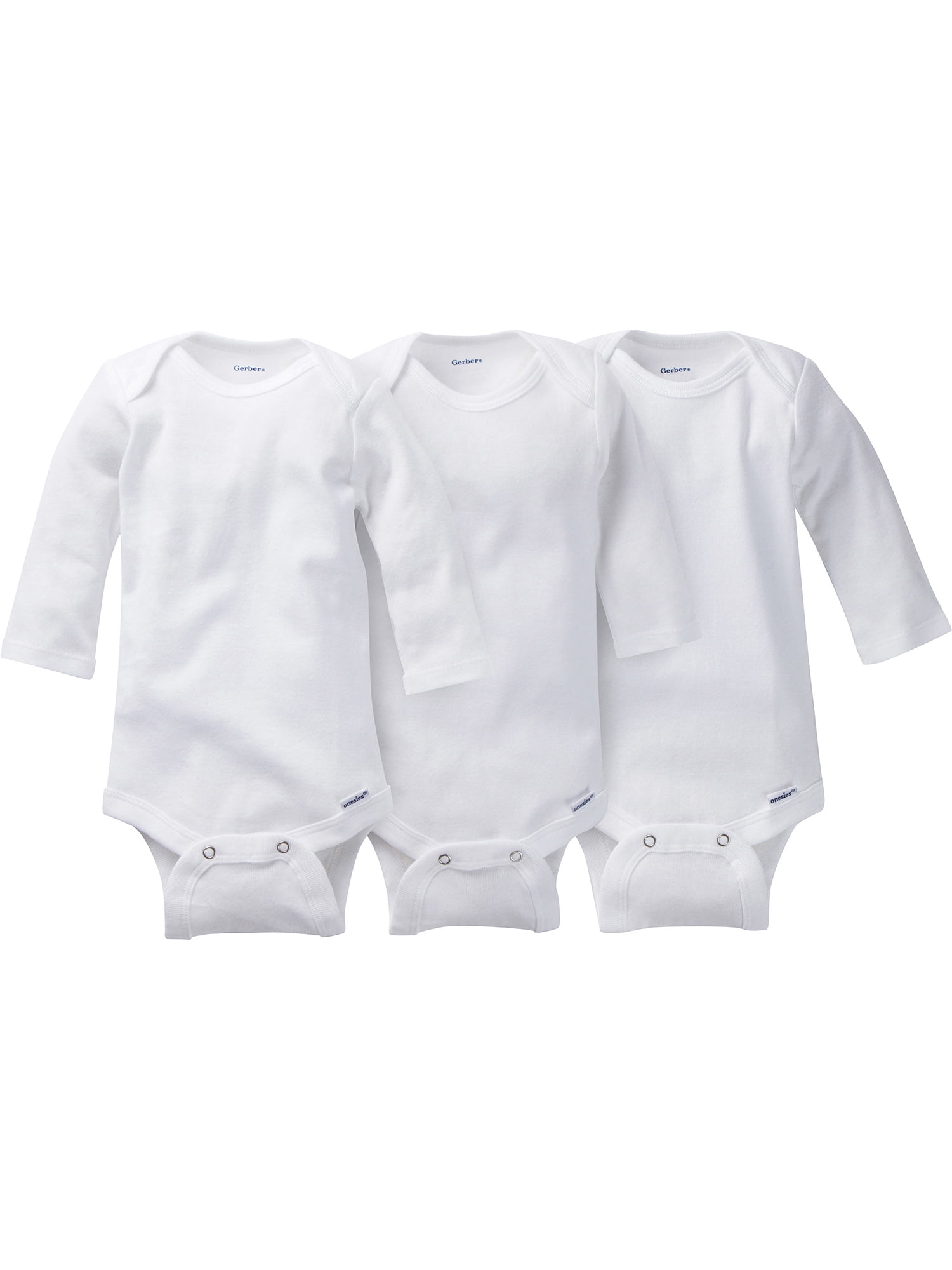 Gerber white hot sale long sleeve onesies