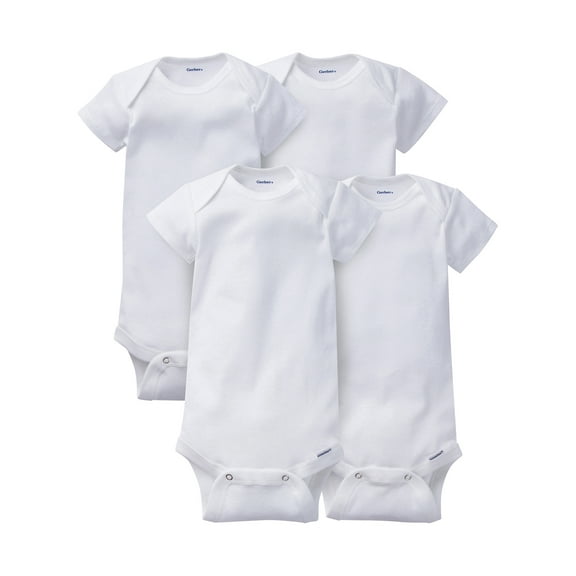 Gerber Newborn Baby Onesies Brand Organic Short Sleeve Bodysuits, 4-pack