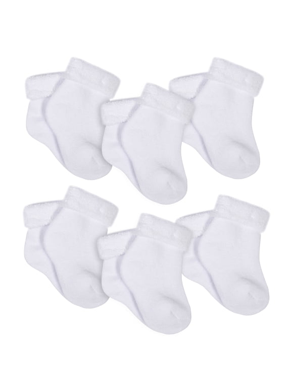 Newborn Boy or Girl Unisex Wiggle-Proof Ankle Bootie Socks, 6-pack