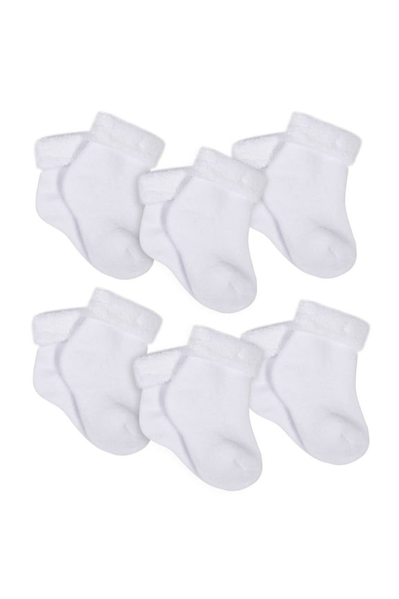 Newborn Boy or Girl Unisex Wiggle-Proof Ankle Bootie Socks, 6-pack