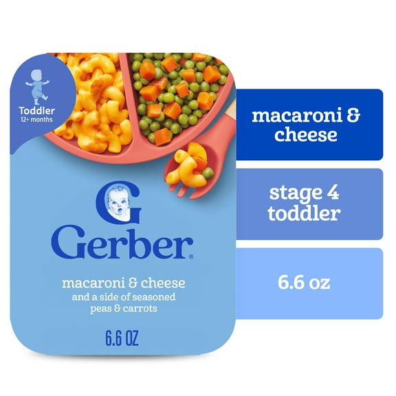 Gerber Toddler Food, Macaroni & Cheese, Mealtime for Toddler 6.6 oz