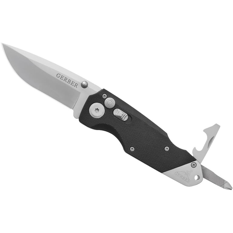 Gerber Obsidian Serrated Edge Knife with Drivers and Bottle Opener 