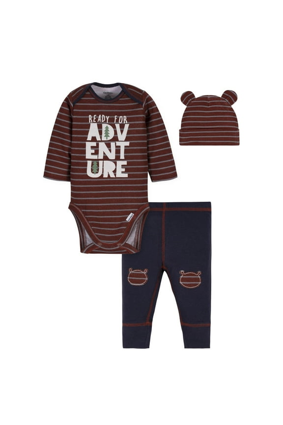 Onesies Bodysuit, Active Pant, and Cap Outfit Set, 3-Piece (Baby Boys)