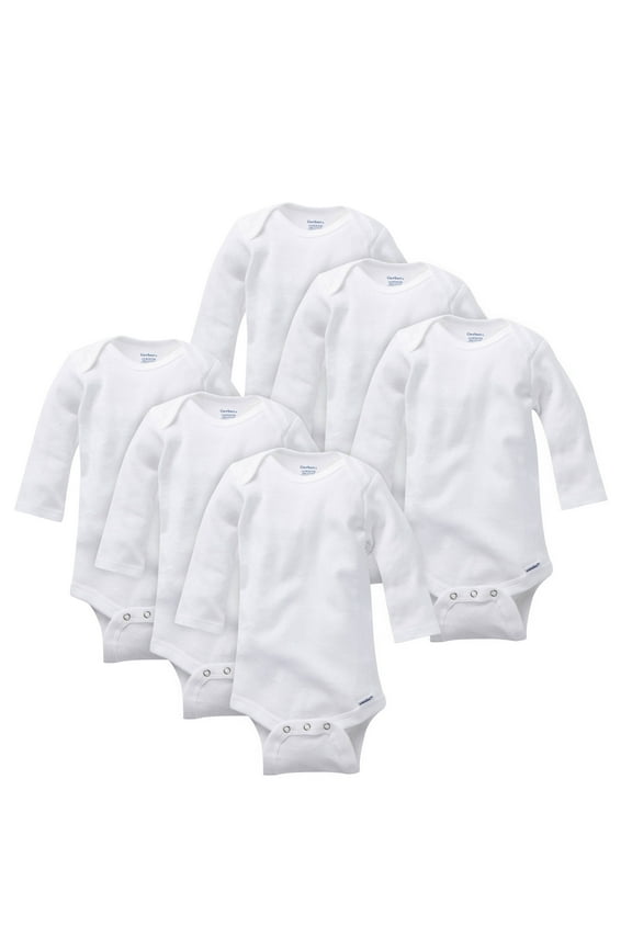Onesies Brand Baby Gender Neutral Long Sleeve Bodysuits, 6 Pack, Sizes Preemie- 24 Months