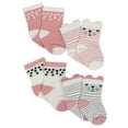thumbnail image 1 of Gerber Organic Cotton Terry White Wiggle Proof Socks, 4Pk (Baby Girl), 1 of 5