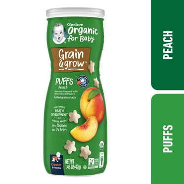 Gerber Organic Stage 3 Baby Food, Peach Puffs, 1.48 Ounce