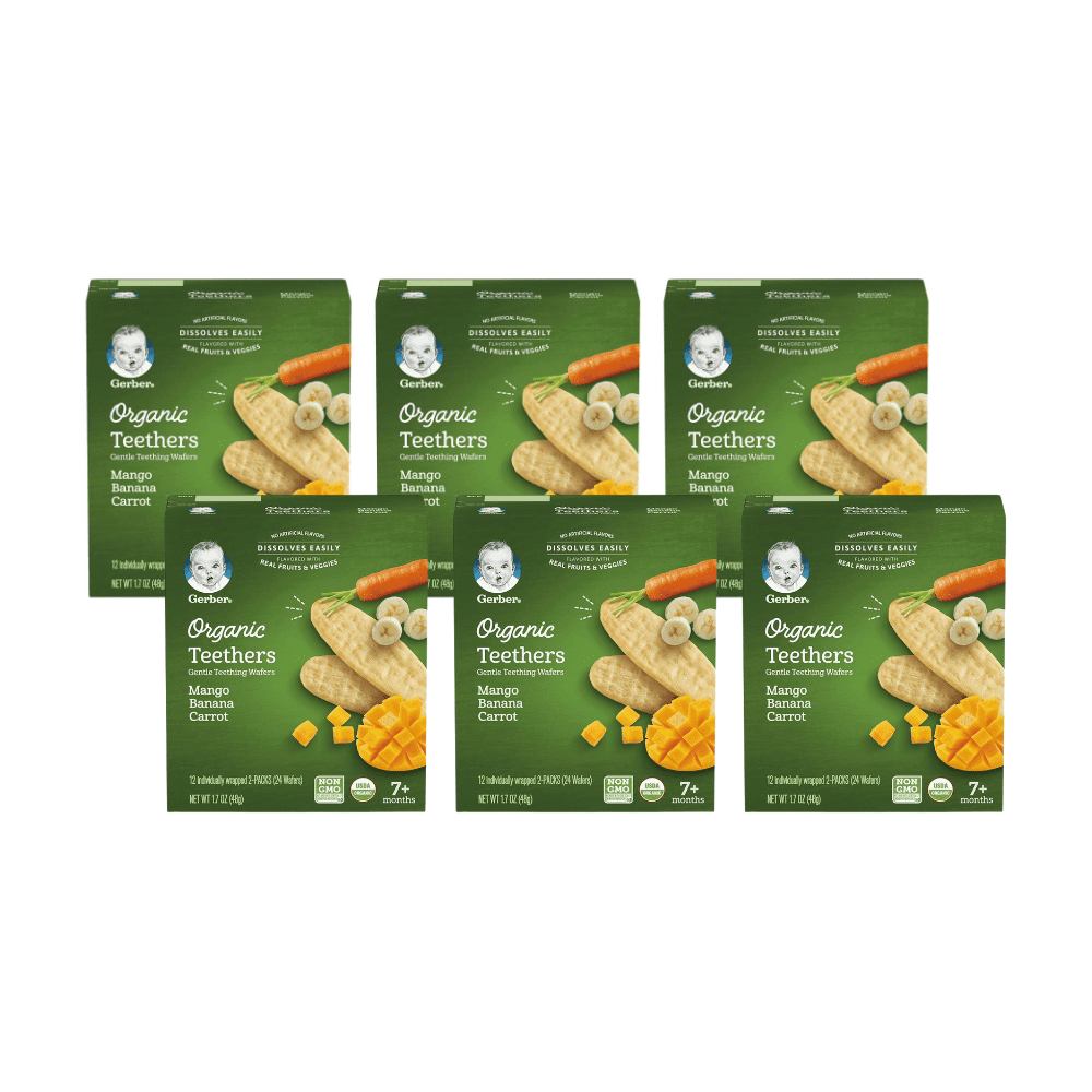 Gerber Organic Teethers Gentle Teething Wafers, Mango Banana Carrot 1