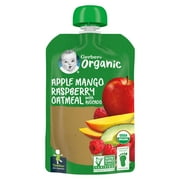 Gerber Organic for Toddler, Apple Mango Raspberry Oatmeal with Avocado, 3.5 oz Pouch