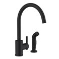 thumbnail image 1 of Gerber Parma Single Handle Standard Kitchen Faucet with Side Spray in Satin Black, 1 of 4