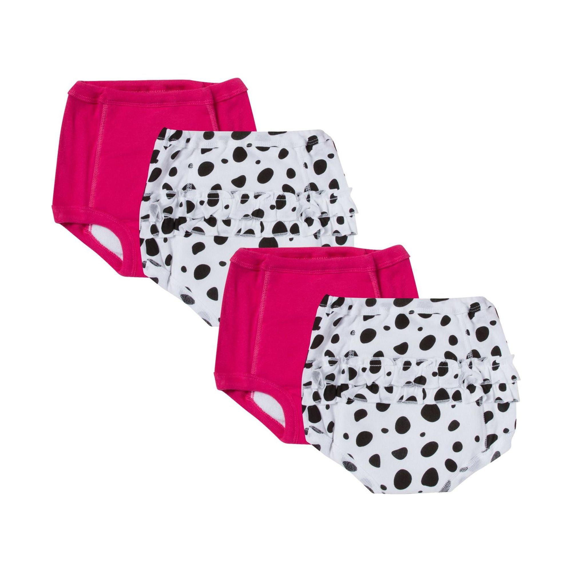 Gerber Reusable Toddler Girls Training Pants Bundle, Polka Dot, 4Pack