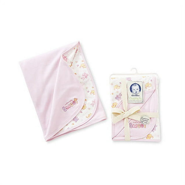 Gerber Reversible Organic Cotton Blanket, Pink