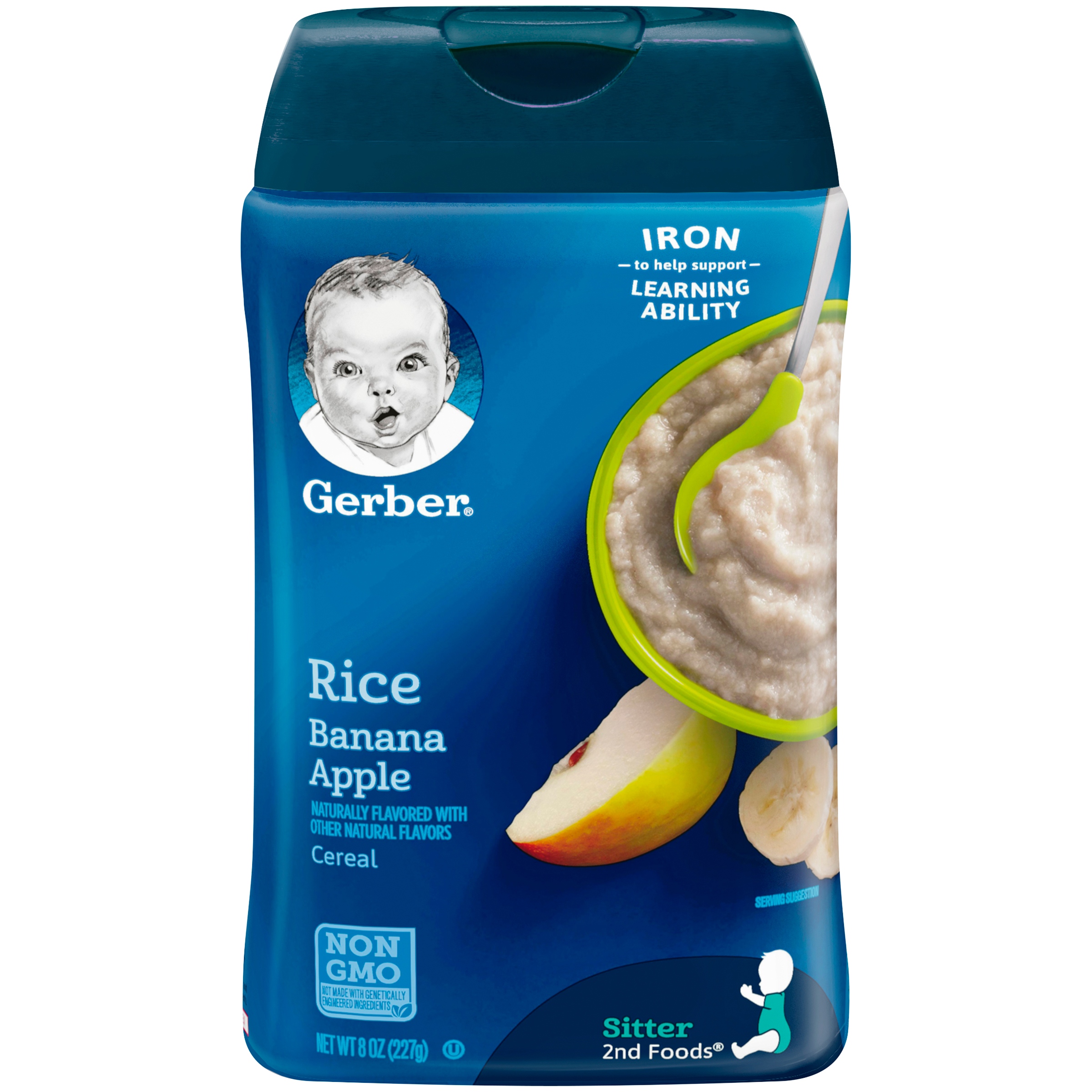 Gerber Rice and Banana Apple Baby Cereal 8 oz - image 1 of 8