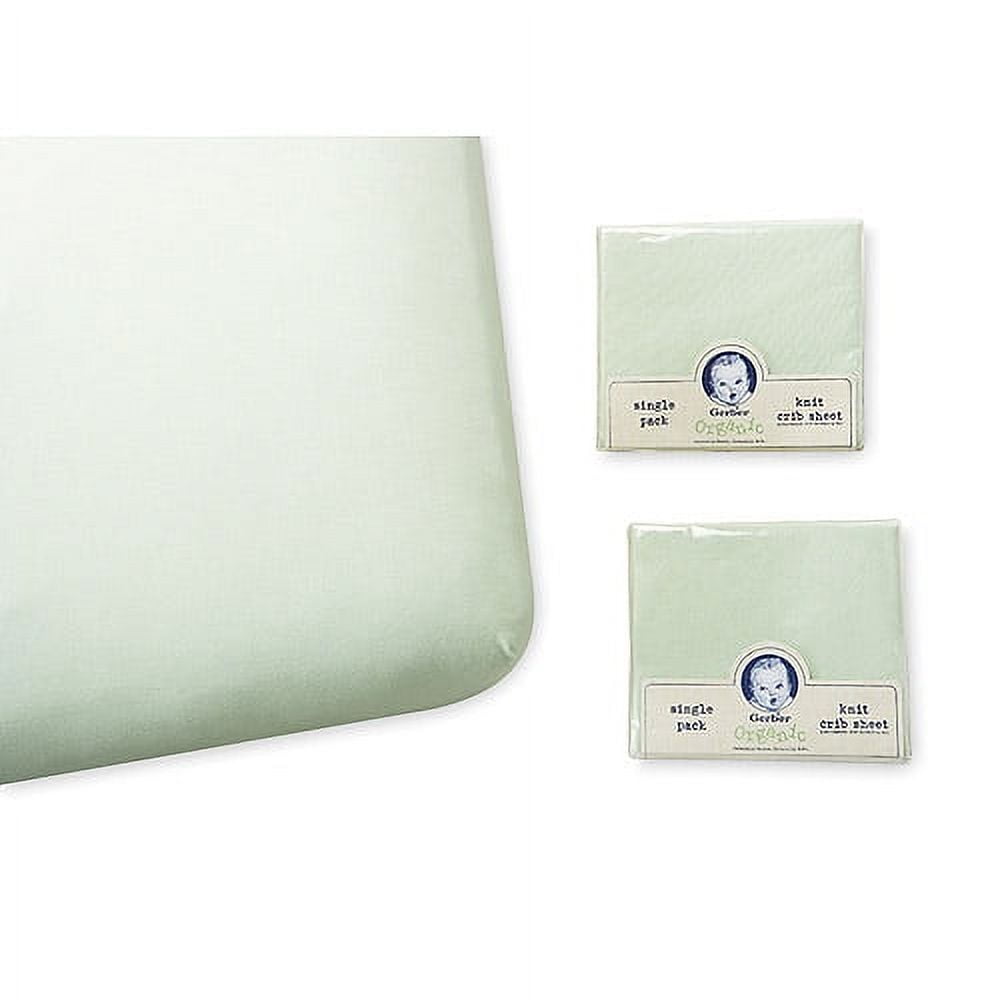 Gerber Set of 2 Organic Cotton Crib Sheets, Sage