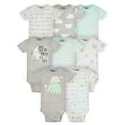 Gerber Short Sleeve Onesies Bodysuits, 8pk (Baby Boy or Baby Girl Unisex)
