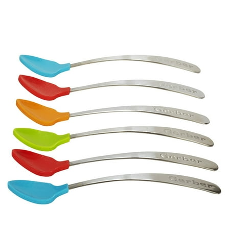 Gerber Silicone tip Infant Spoons, BPA Free, 4+ Months, 6 count