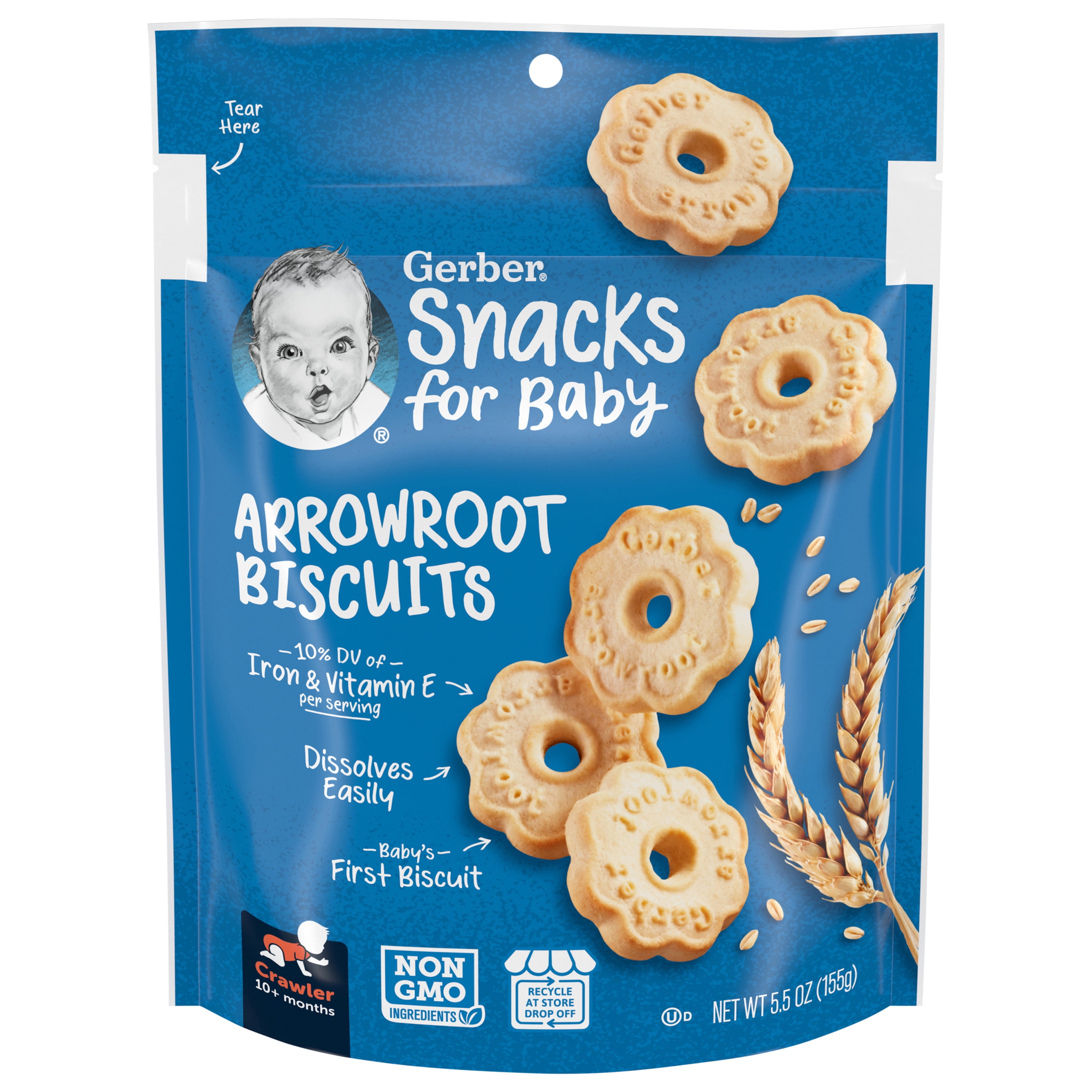 Gerber Baby Biscuits Arrowroot 5.5 oz 4 Pack