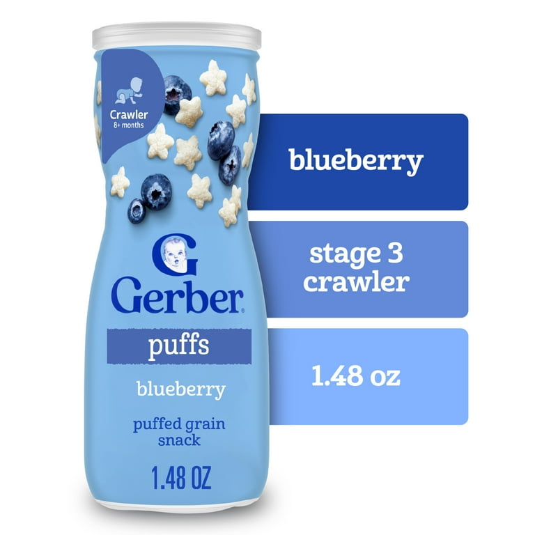 Gerber Snacks for Baby Grain Grow Puffs, Blueberry, oz