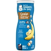 Gerber Snacks for Baby Grain & Grow Puffs, Banana, 1.48 oz Canister