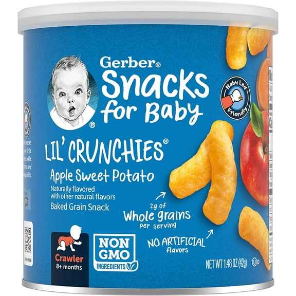 Gerber Snacks for Baby Lil Crunchies, Apple Sweet Potato, 1.48 oz, 2 Count