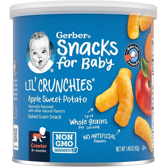 Gerber Snacks for Baby Lil Crunchies, Apple Sweet Potato, 1.48 oz, 2 Count