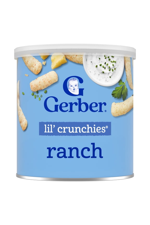 Snacks for Baby Lil Crunchies Ranch Puffs, 1.48 oz Canister
