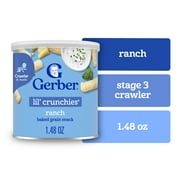 Gerber Snacks for Baby Lil Crunchies Ranch Puffs, 1.48 oz Canister
