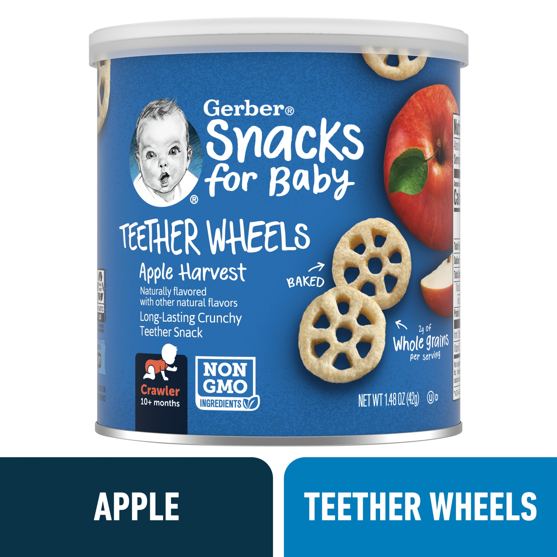 Gerber Snacks for Baby Teether Wheels, Apple Harvest, oz