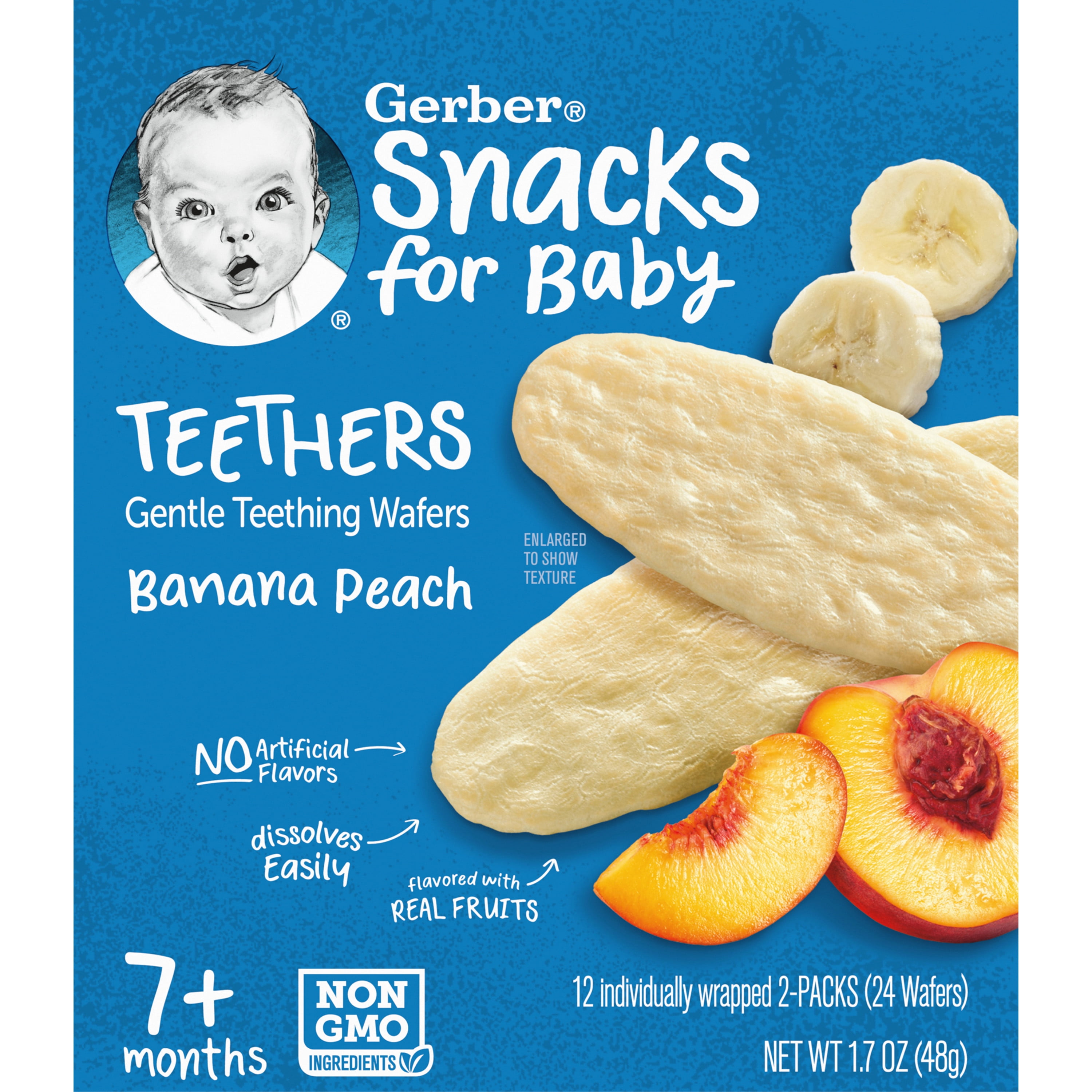 Gerber Snacks for Baby Teethers, Banana Peach, 1.7 oz Box (12 Pack