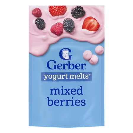 Gerber Stage 3 Baby Snacks, Yogurt Melts, Mixed Berries, 1 oz