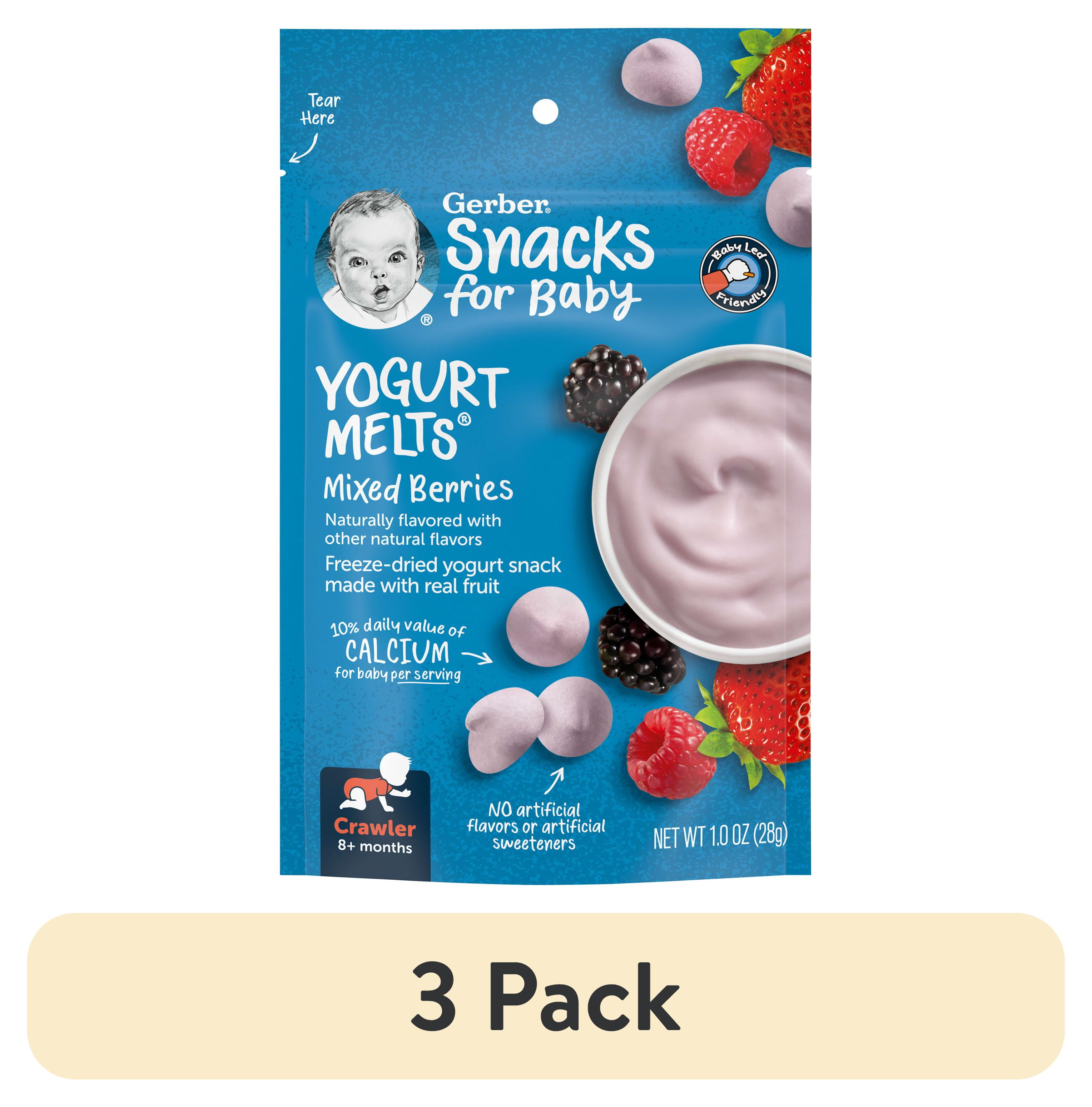 (3 pack) Gerber Snacks for Baby Yogurt Melts, Mixed Berries, 1 oz 1 oz