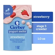 Gerber Stage 3 Baby Food Snacks, Strawberry Yogurt Melts, Baby Led Feeding 1 oz