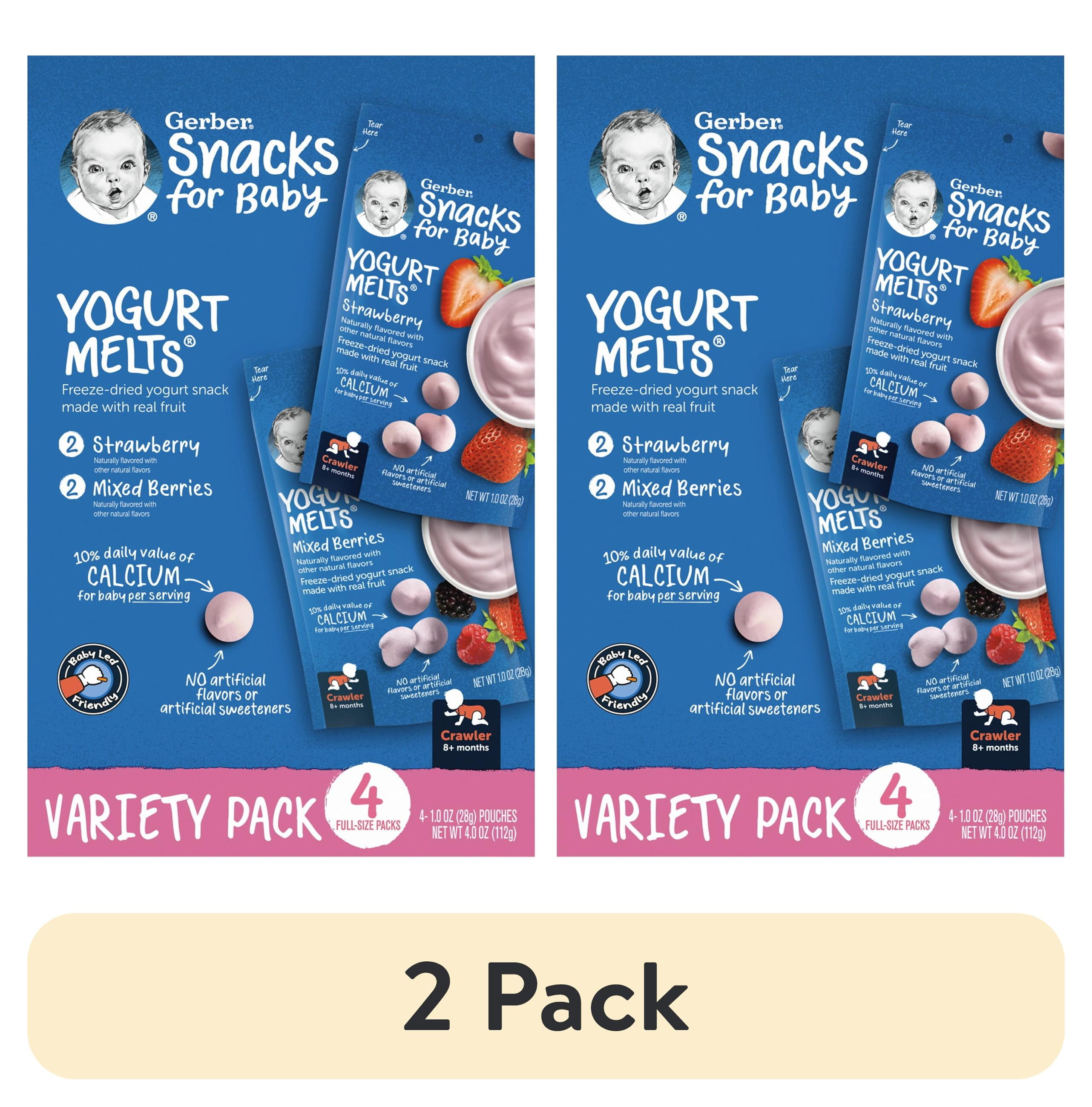 (2 pack) Gerber Snacks for Baby Yogurt Melts, Strawberry & Mixed Berry