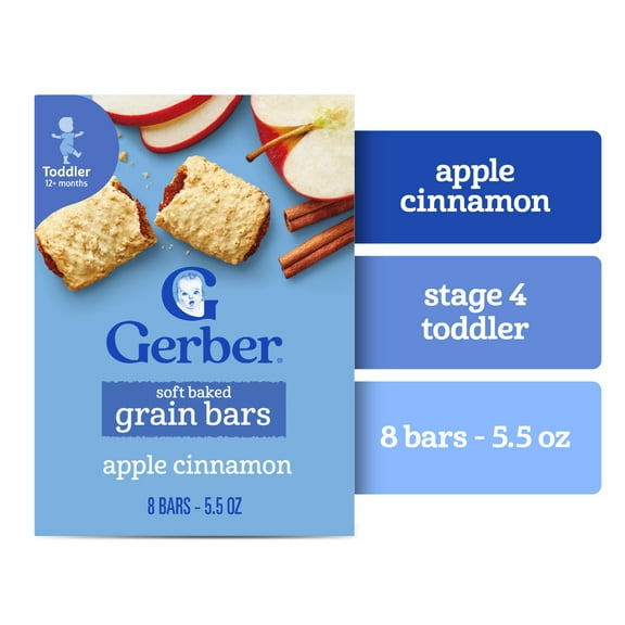 Gerber Soft Baked Grain Bars, Cinnamon, 0.68 oz Box