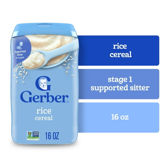 Gerber Stage 1 Baby Food, Baby Rice Cereal, Gerber Cereal For Baby, Infant Cereal 16 oz