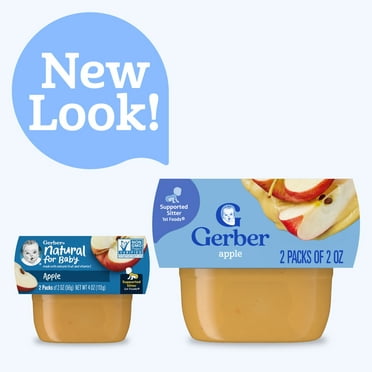 Gerber 1st Foods Baby Food, Apple Puree, Clean Label Project, 2 oz Tubs (2 Pack)